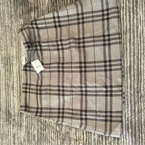 J. Crew Classic Plaid Checkered A-Line Skirt in Gray